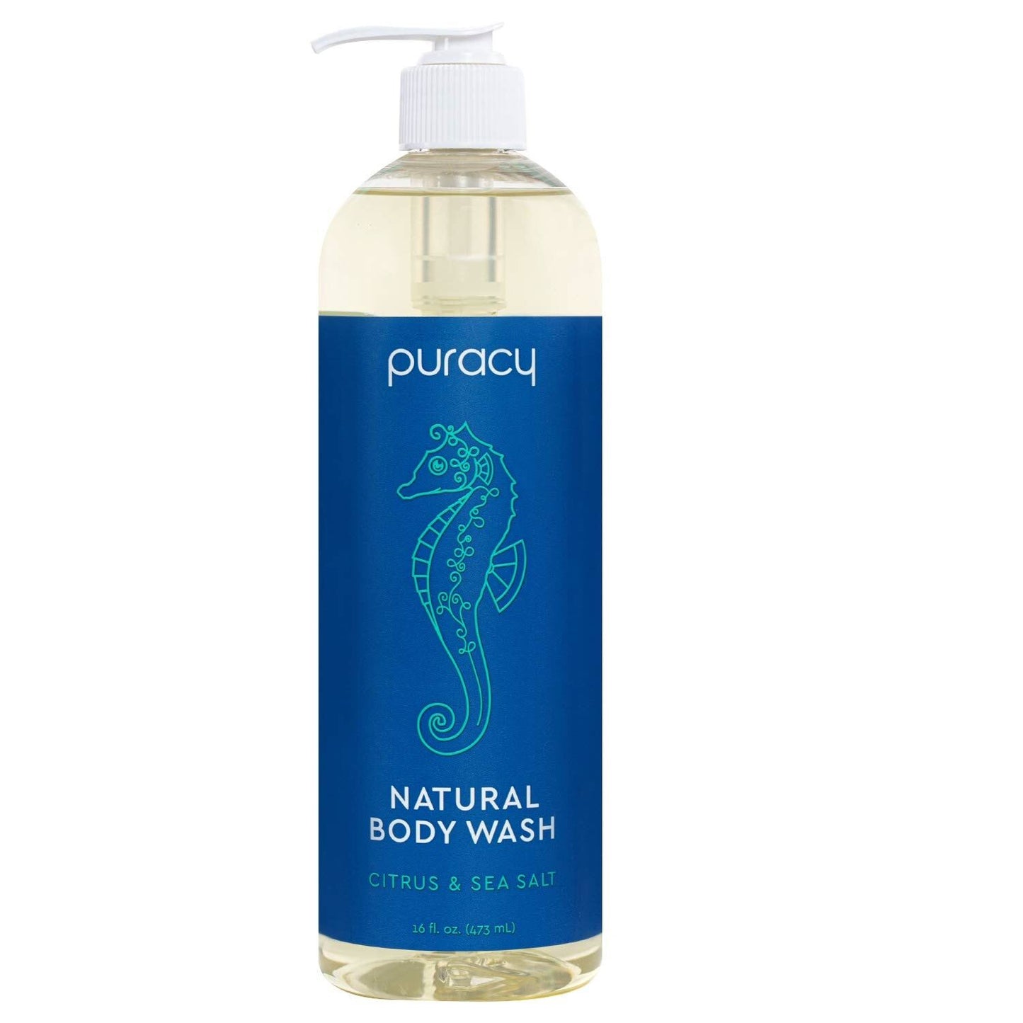 Puracy Body Wash, Citrus & Sea Salt, Natural Bath & Shower Gel for Men and Women, 16 Ounce