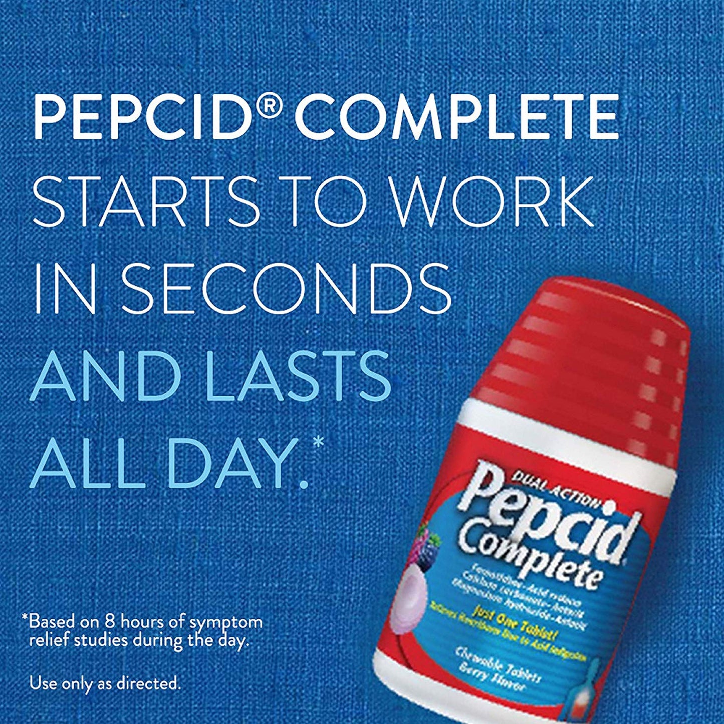 Pepcid Complete Acid Reducer Plus Antacid Chewable Tablets, Berry, 25 ct (Packaging may Vary)