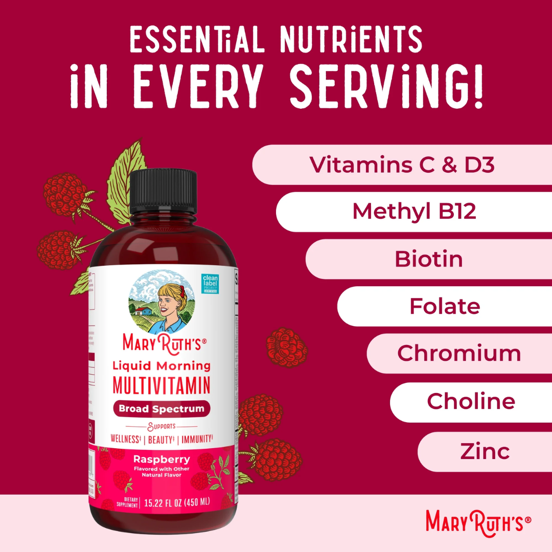 Mary Ruth's Liquid Morning Multivitamin Raspberry, 450 ml / 15.22 oz