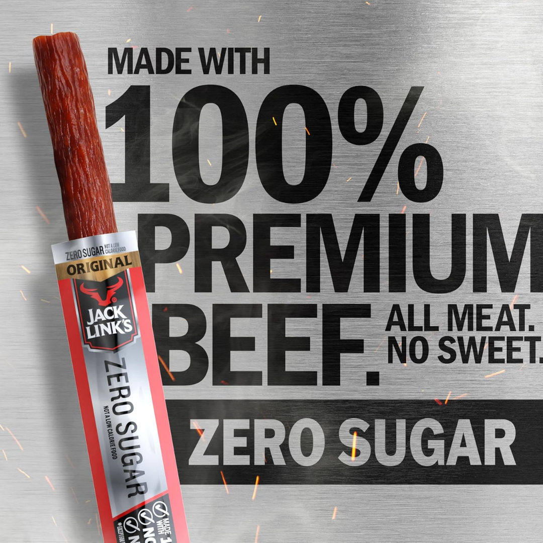 Jack Link's Zero Sugar Original Ready to Eat Beef Stick 5 g Protein, 1 Count