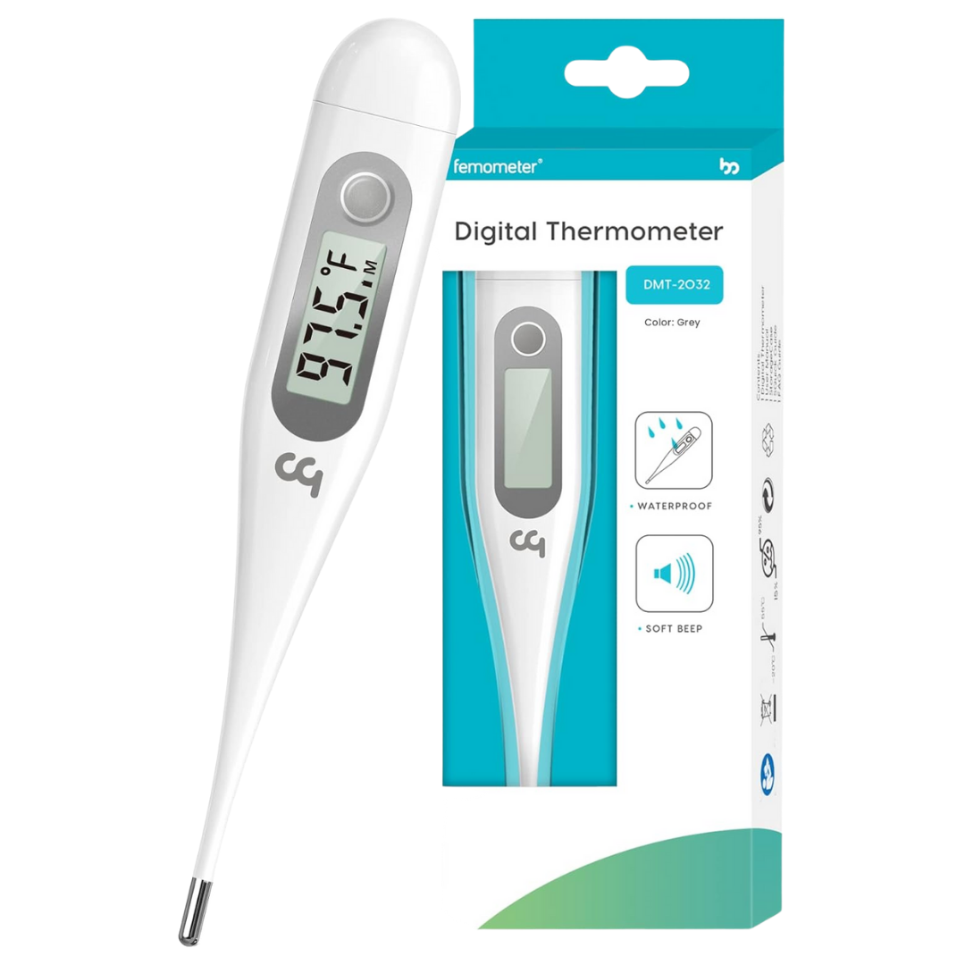 Femometer Digital Thermometer DMT-2032 with Temperature Alert and Memory Recall, COLOR MAY VARY