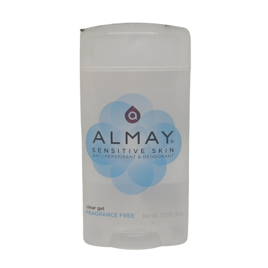 Almay Sensitive Skin Anti-Perspirant & Deodorant Clear Gel, 2.25 oz / 63 g (NO CAP)