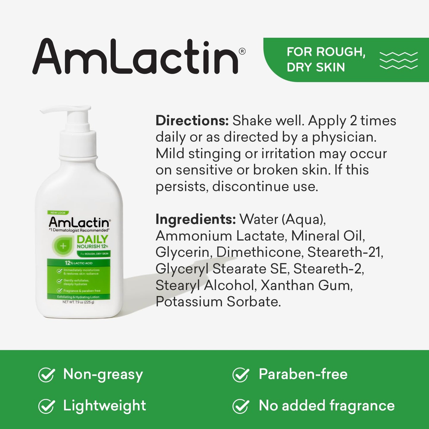 AmLactin Daily Moisturizing Body Lotion, Alpha-Hydroxy Therapy (PACKAGING MAY VARY) 225g / 7.9oz