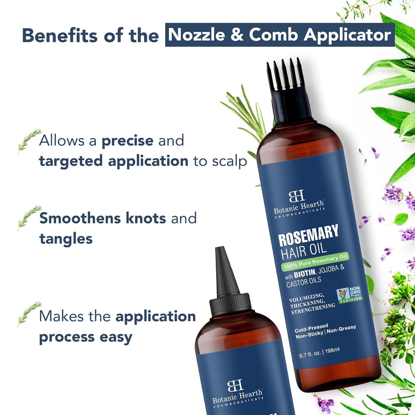 Botanic Hearth Rosemary Hair Oil with Biotin, Jojoba & Castor Oil 6.7 fl oz / 198ml