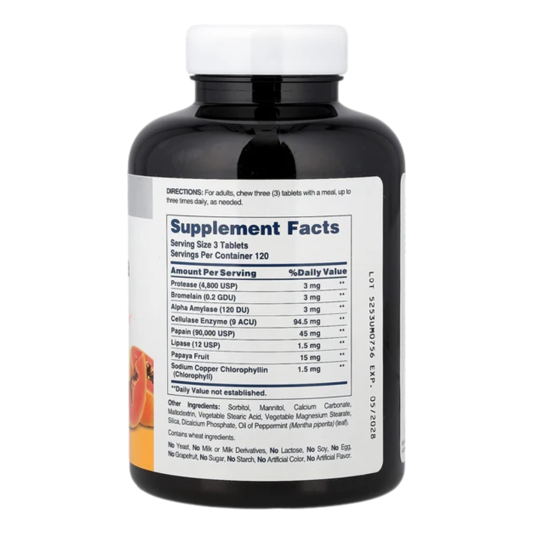American Health Chewable Super Papaya Enzyme Plus Supplement, 360 Tablets
