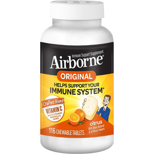 Airborne Citrus Flavor ORIGINAL Vitamin C 1000mg, 116 Chewable Tablets