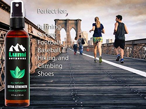 Lumi Outdoors Extra Strength Lemon Eucalyptus Essential Oil Shoe & Foot Odor Eliminator, 4 fl.oz / 120 ml