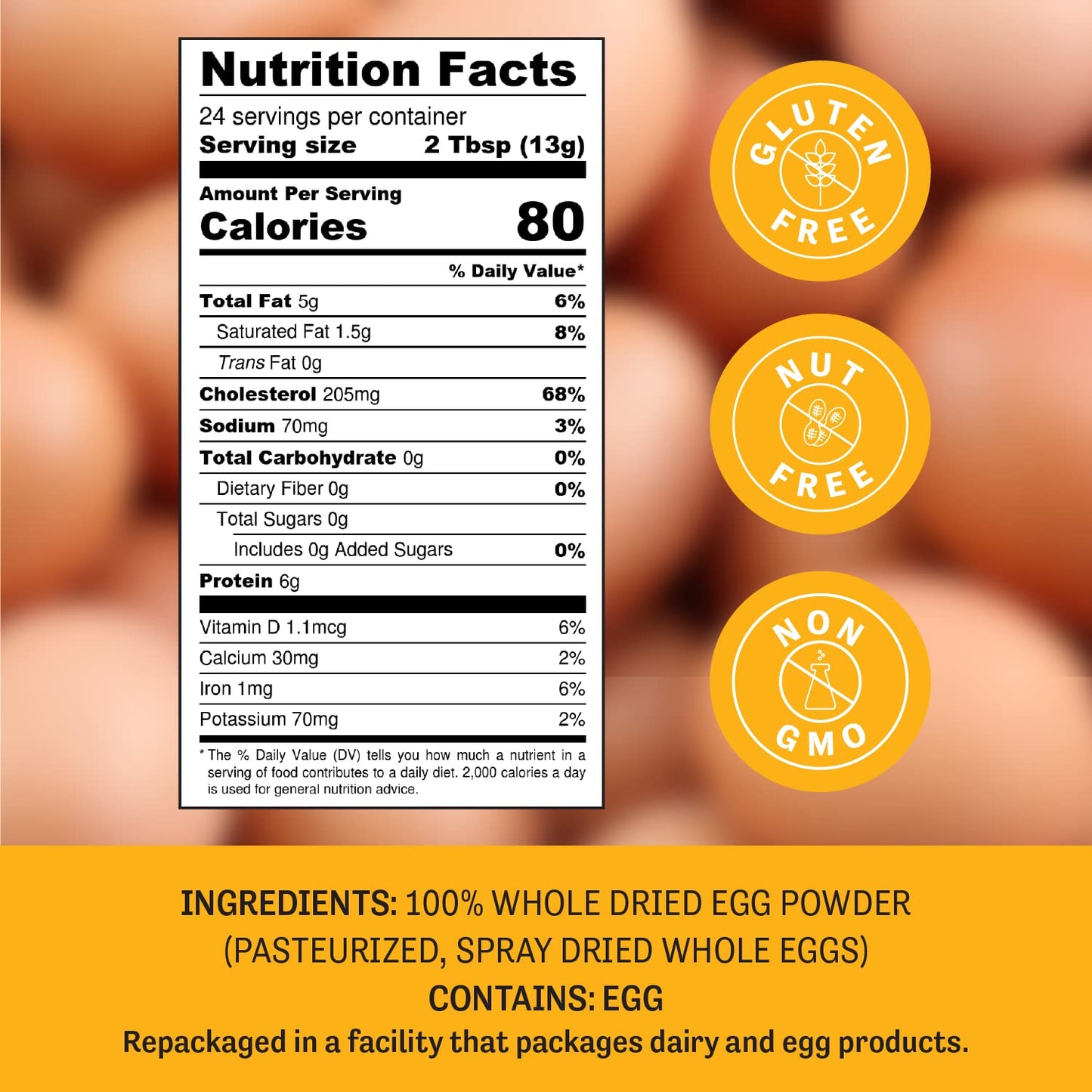 Judee's Dried Whole Eggs for Baking 11 oz / 312g