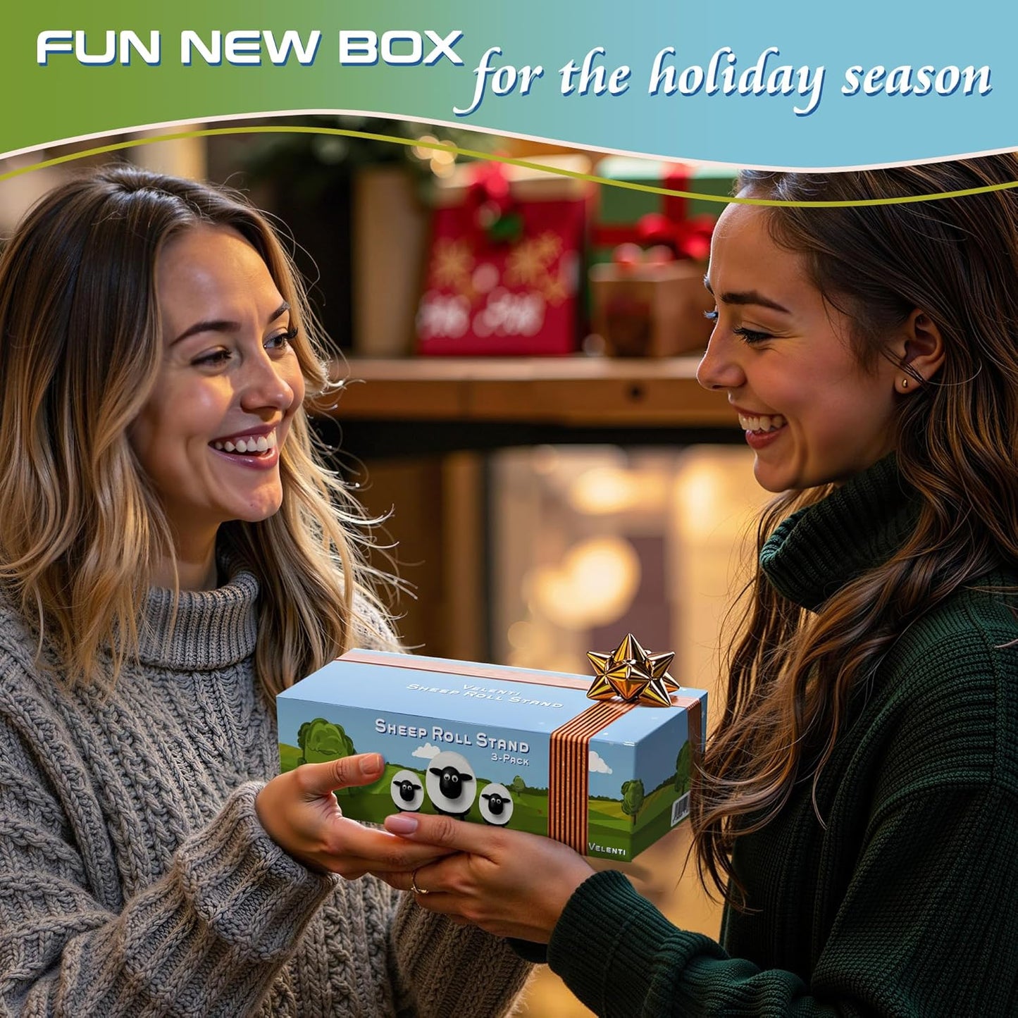 VELENTI Sheep Toilet Roll Holder 3D Printed Black Sheep Loo Roll Holder Cute Bathroom Decor