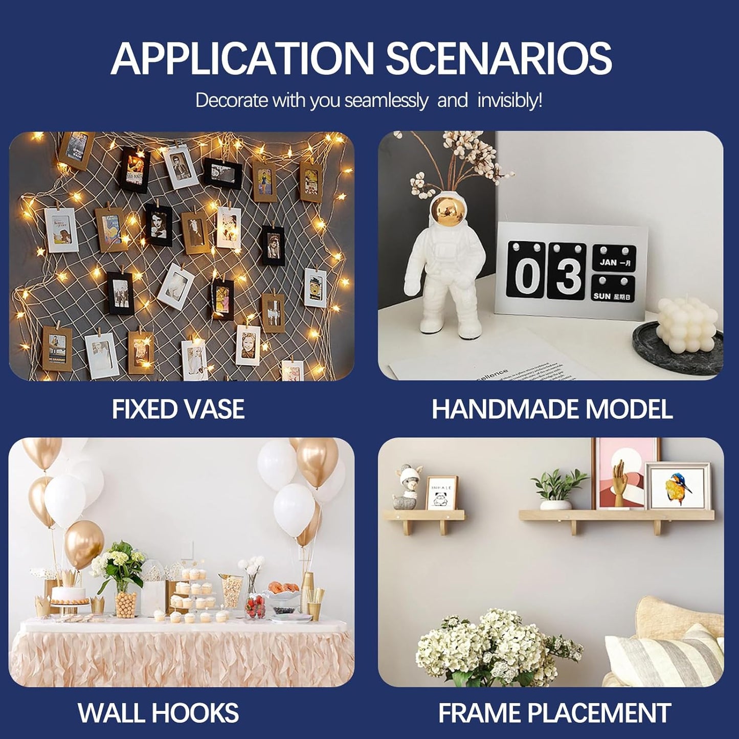 NOMMO Glue Dots Sticky Clear Double Sided Tack, Waterproof Stickers Dots 10 mm, ( 300 Pieces )