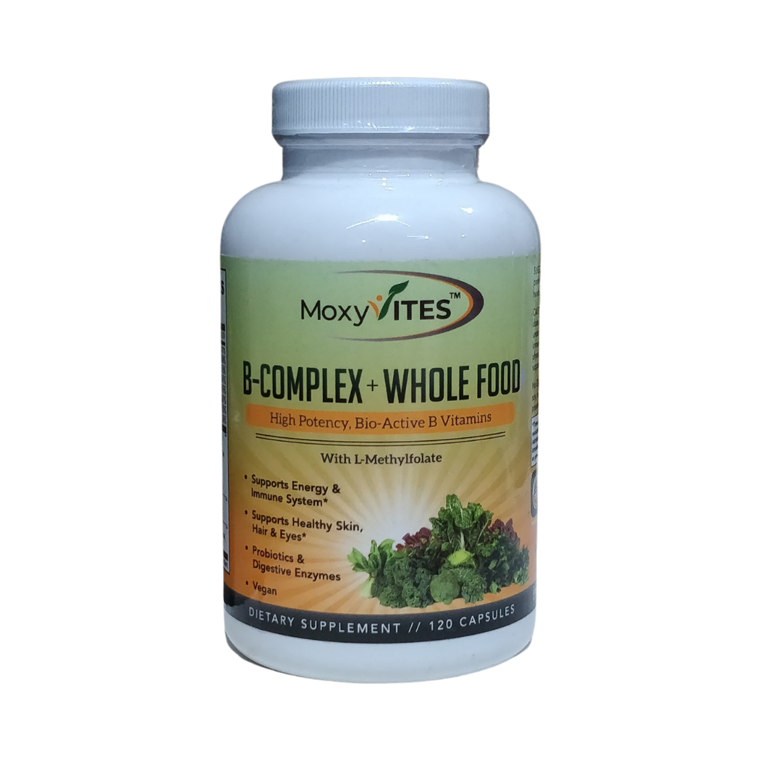 MoxyVites B-Complex + Whole Food, 120 Capsules