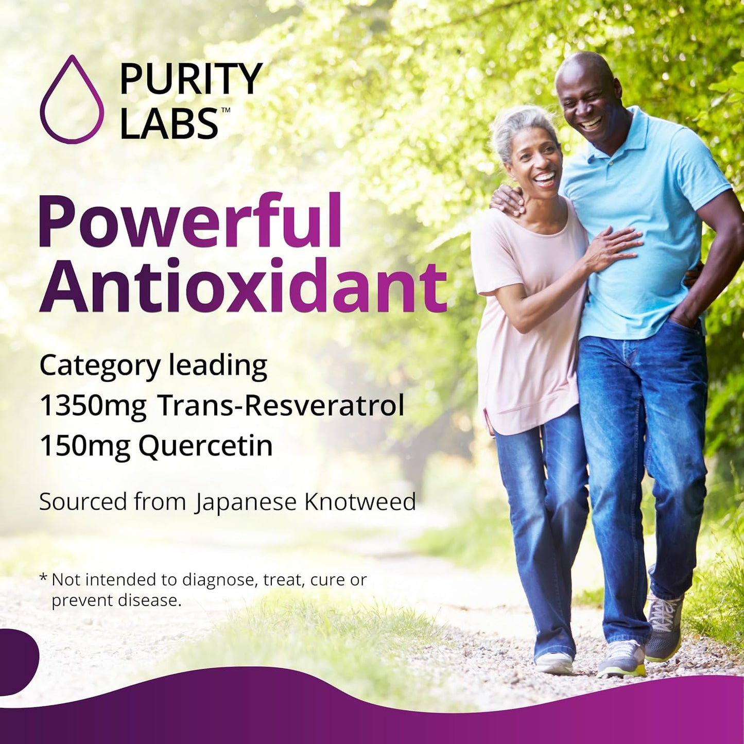Purity Labs Pure Organic Trans-Resveratrol 1500mg Supplement 90 Vegetarian Capsules