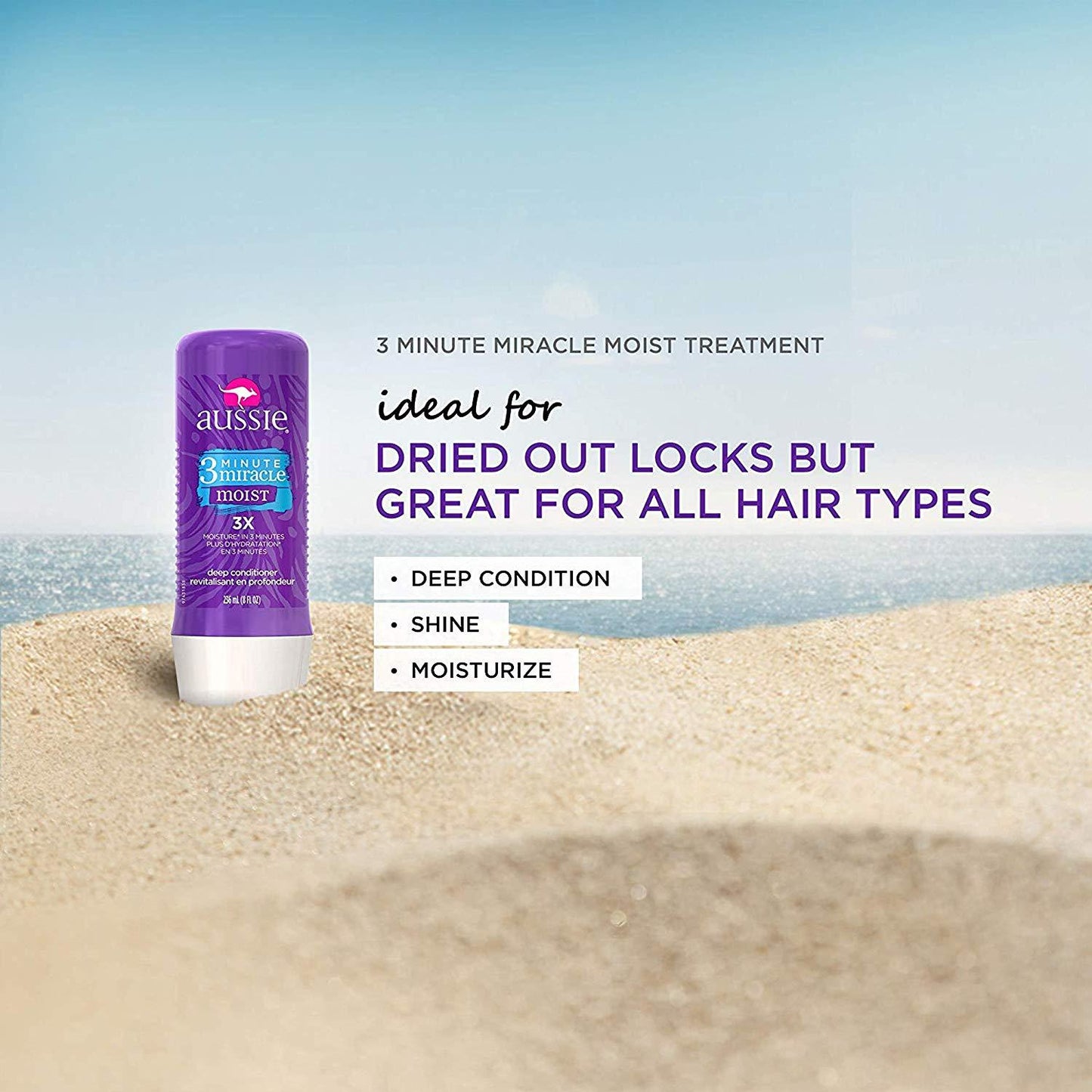 Aussie 3 Minute Miracle Moist Deep Conditioner, 8 oz