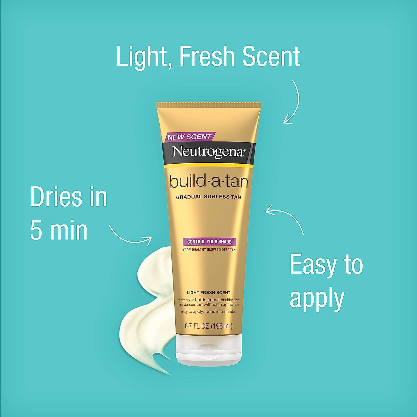Neutrogena Build-A-Tan Gradual Sunless Tan Control Your Shade | Light-Fresh Scent - 198ml / 6.7 fl oz