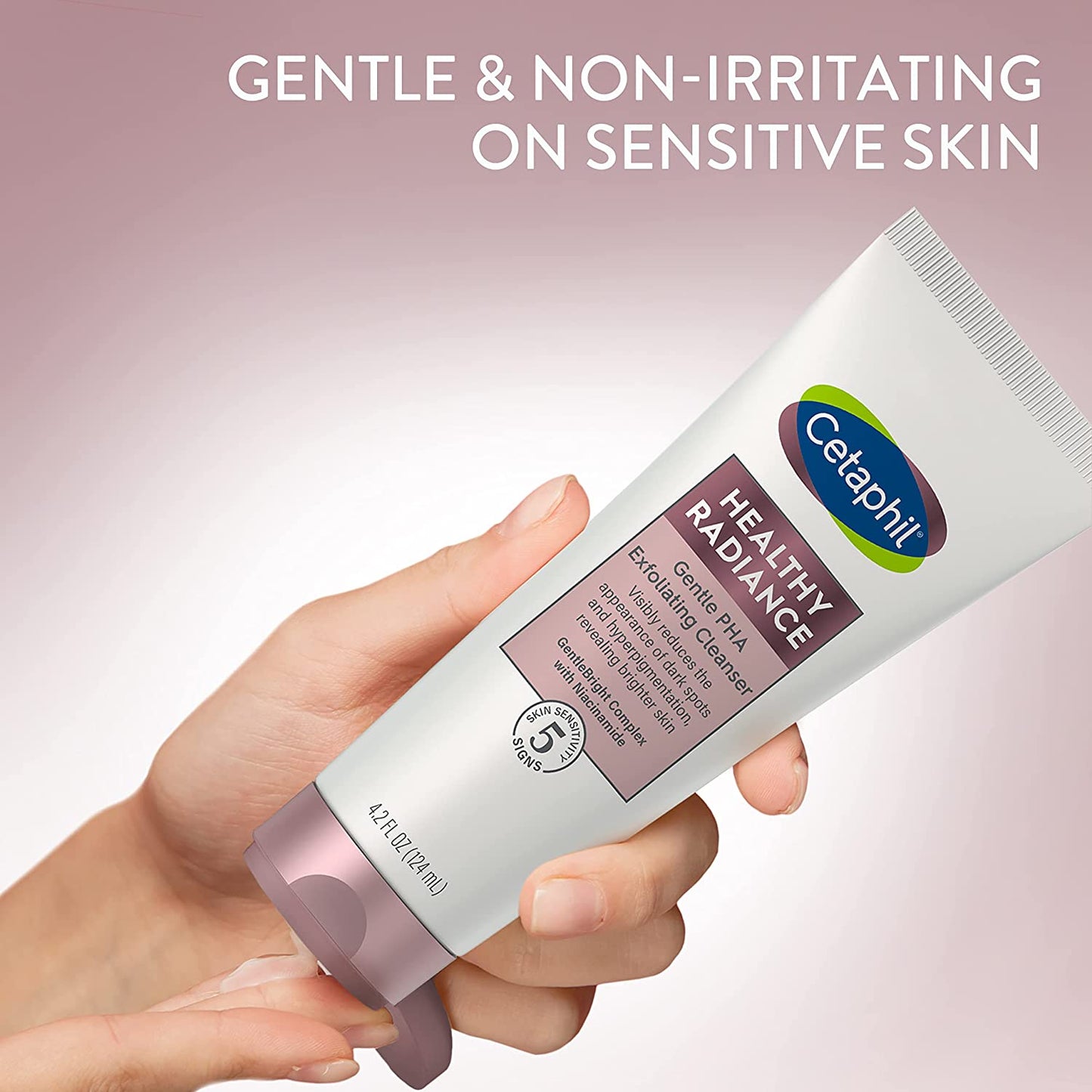 Cetaphil Face Wash Healthy Radiance Gentle PHA Exfoliating Cleanser Gentle Sensitivity 5 signs 4.2 fl oz / 124 mL