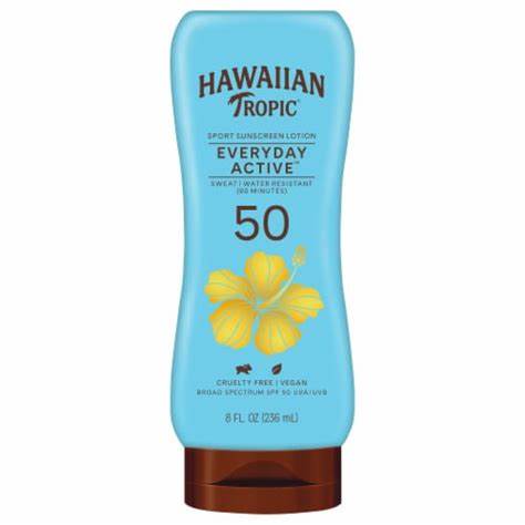 Hawaiian Tropic Everday Active High Performance Sport Sunscreen Lotion With SPF 50, 8fl oz. 236ml