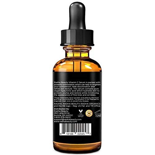 Radha Beauty Skin Care Vitamin C Serum for Face, Anti-aging 60 ml 2 oz