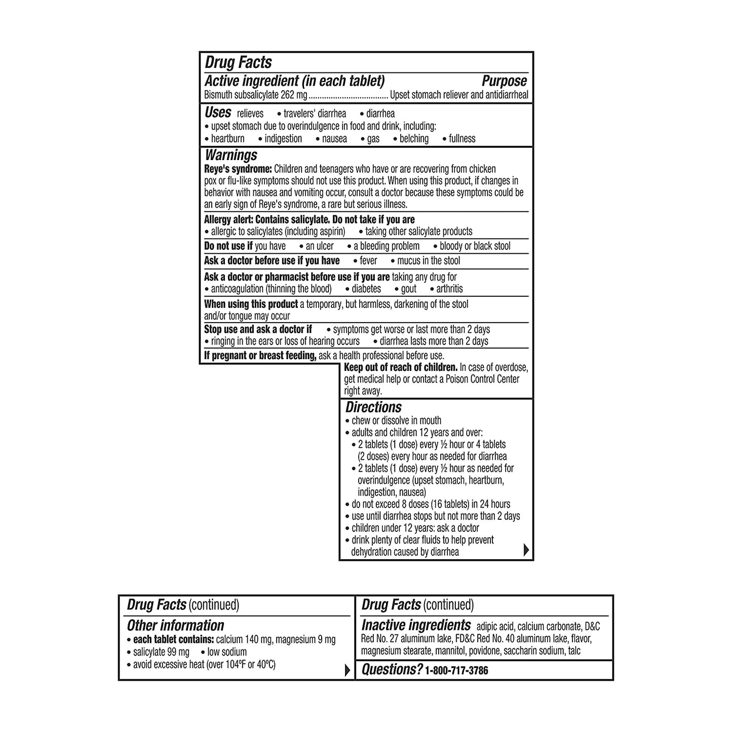 Pepto Bismol 48 Chewable Tablets, for Relief of Gas, Anti Diarrhea, Heartburn, Nausea, Upset Stomach, and Indigestion