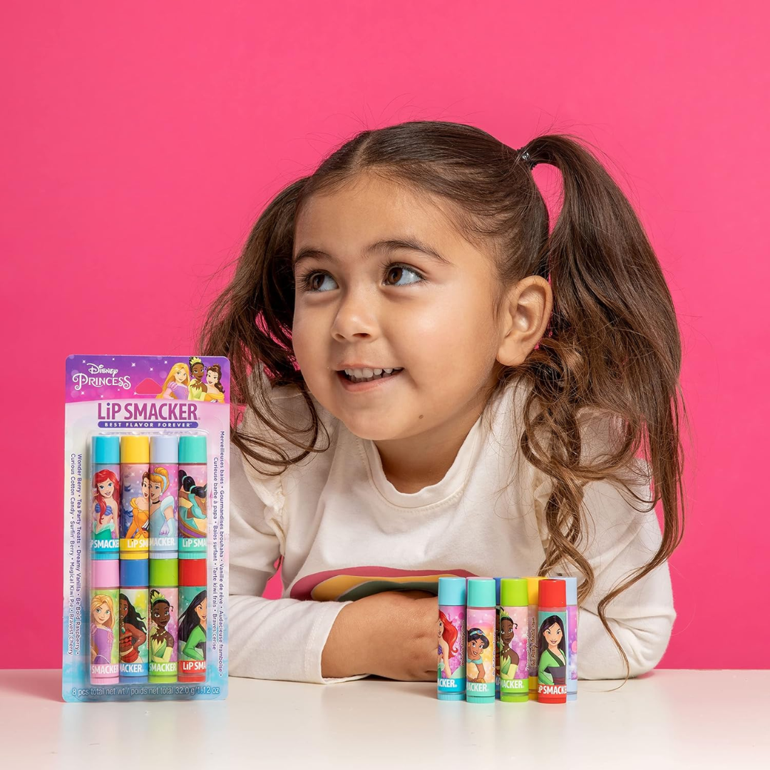 Lip Smacker Disney Princess Flavored Clear Lip Balm, 8 Count