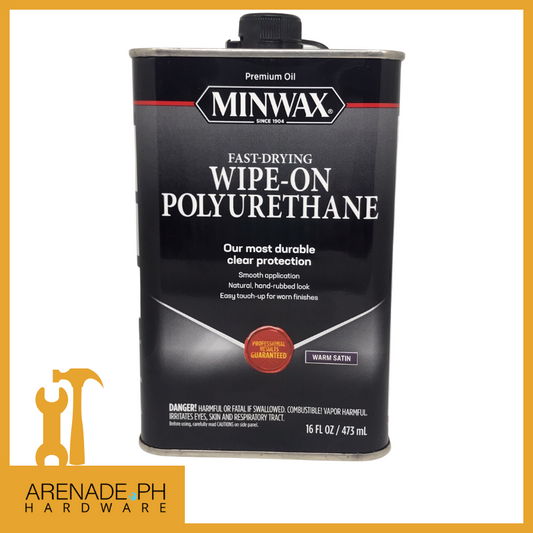 Minwax Fast Drying Wipe-On Polyurethane 16 Fl Oz 473ml (Warm Satin)