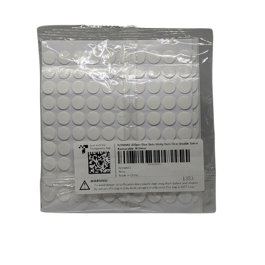NOMMO Glue Dots Sticky Clear Double Sided Tack, Waterproof Stickers Dots 10 mm, ( 300 Pieces )