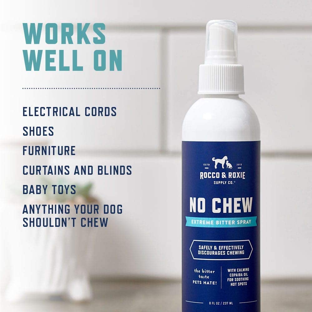 Rocco & Roxie No Chew Extreme Bitter Spray for Dogs Anti-Chew Repellent Formula, 8 fl.oz / 237ml