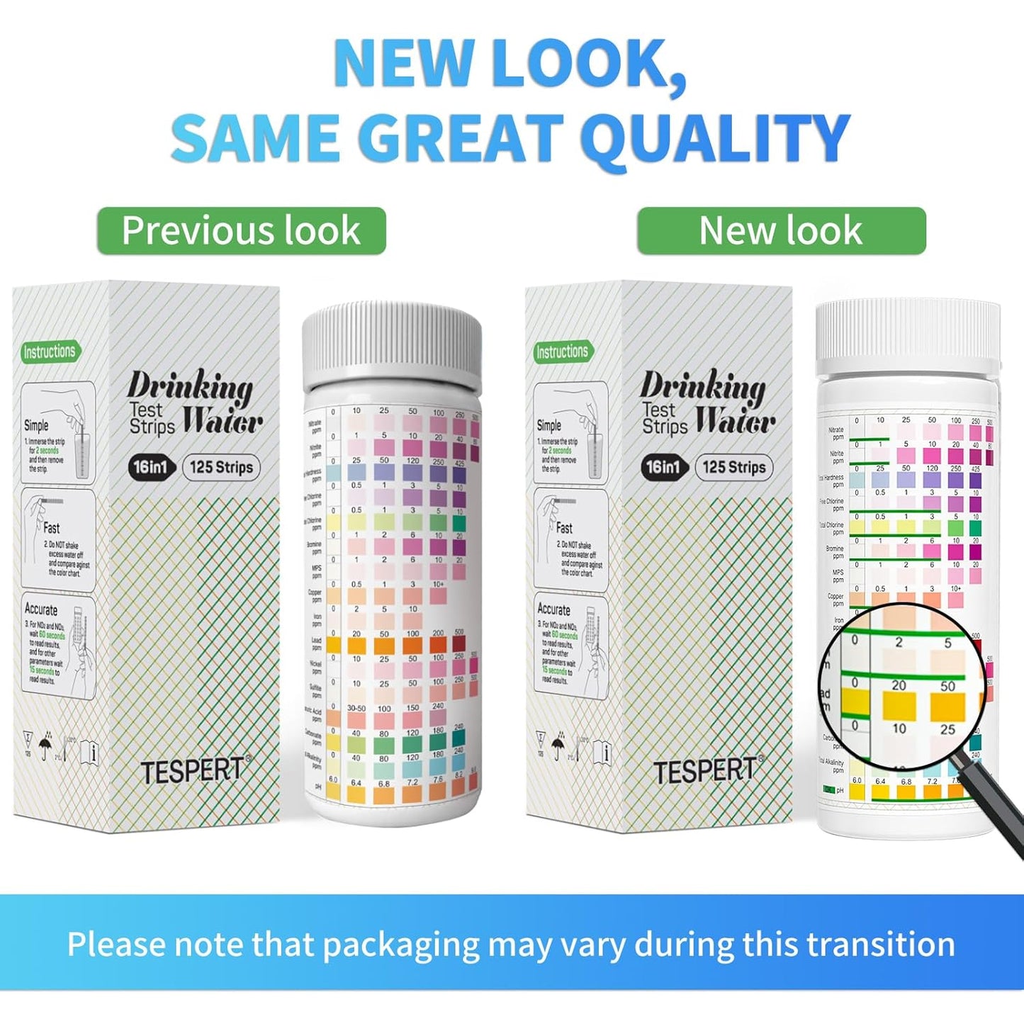 Tespert 16 in 1 Water Testing Kits for Drinking Water (125 Strips)