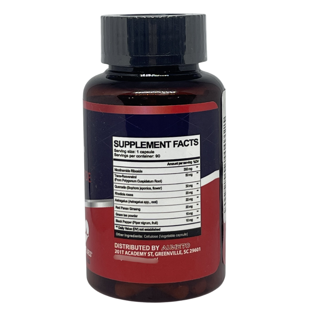 Aumeto NAD+ Nicotinamide Riboside Resveratrol 90 Capsules