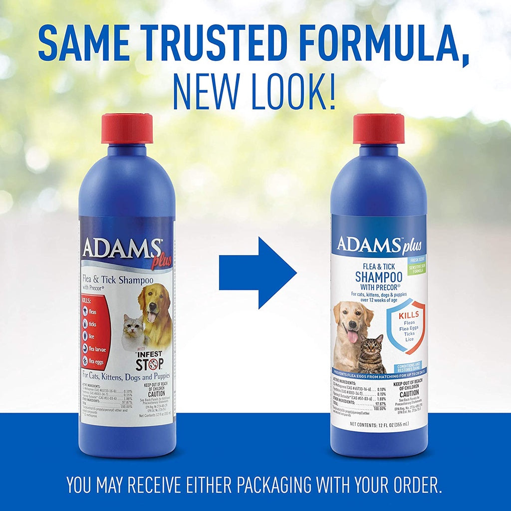 Adams plus Flea & Tick Shampoo with Precor, 12 fl.oz / 355ml