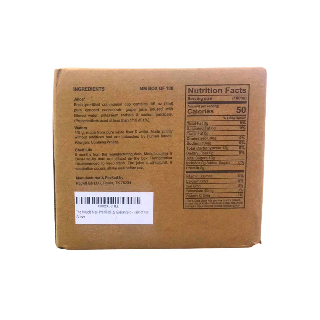 Pack It Hub Flexible Food Packaging The Miracle Meal Pre-filled Communion Cups Set Grape 100 Count