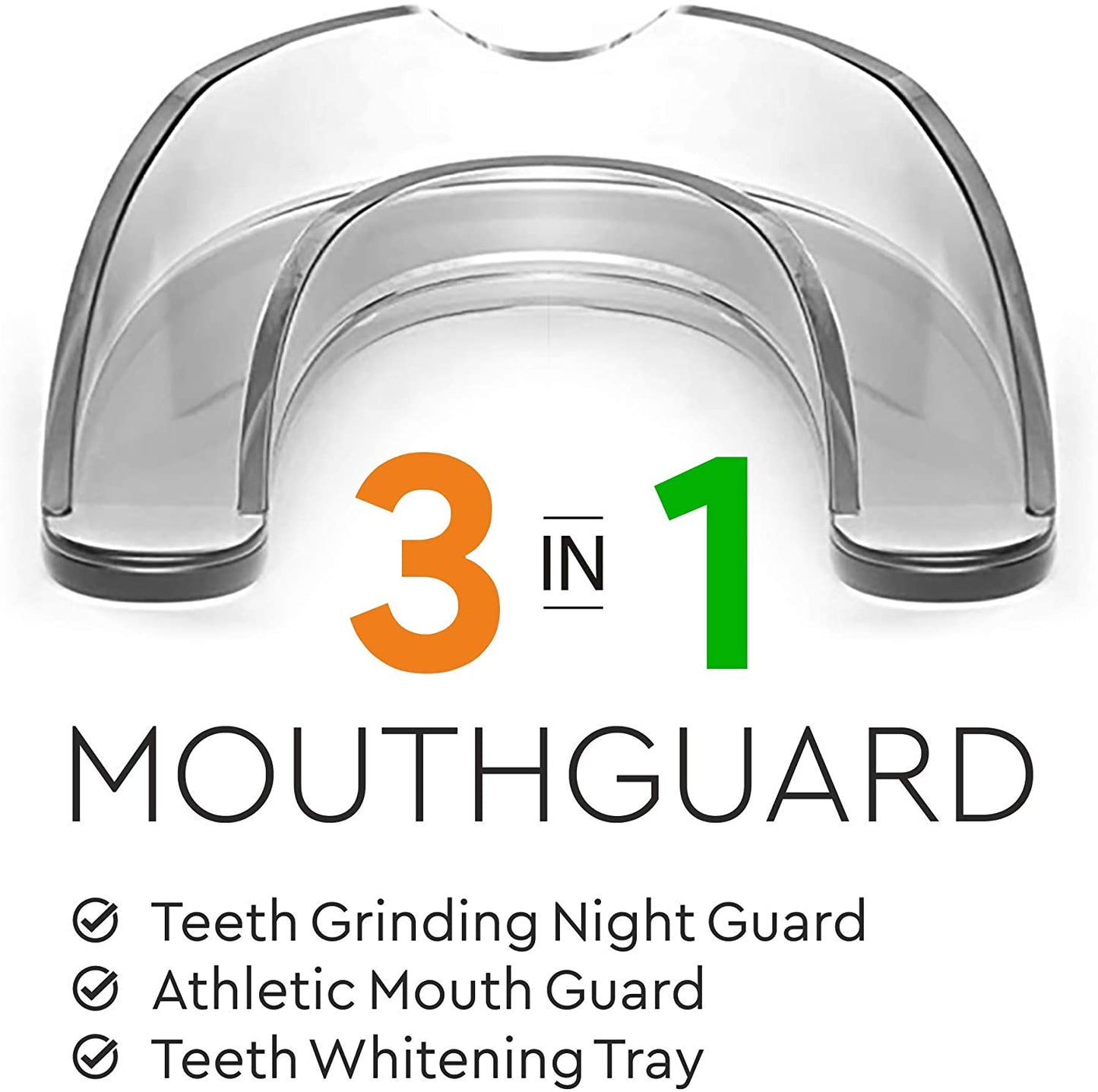 Dental Duty Professional Dental Guards for Teeth Grinding, Bruxism & Teeth Clenching with Antibacterial Dental Guard Case, 2 sizes 4 pieces mouthguard