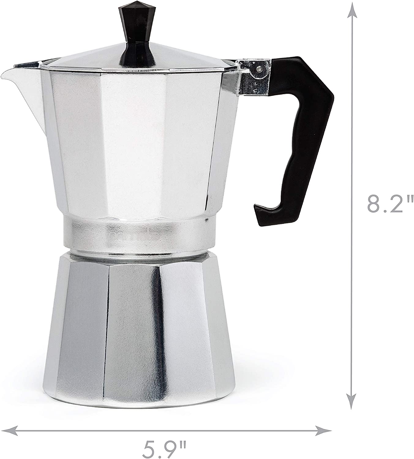 Primula Aluminum Espresso Maker 6-Cup – Italian & Cuban Style, Polished Silver