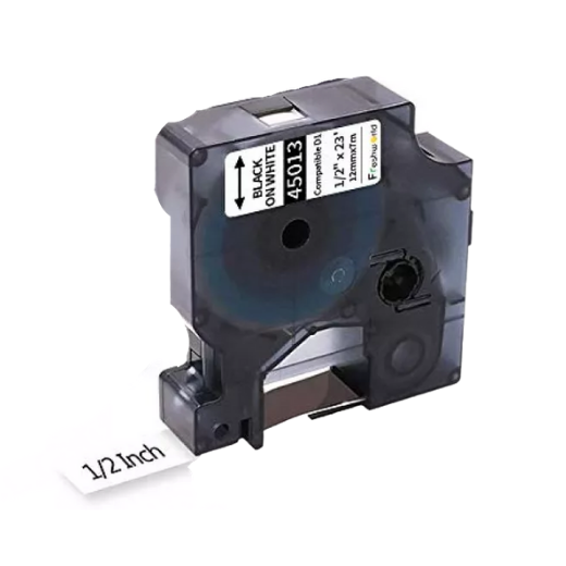 Freshworld Tape Replacement for Dymo D1 Label 45013 S0720530 Refill, Black on White,1/2 Inch x 23 ft