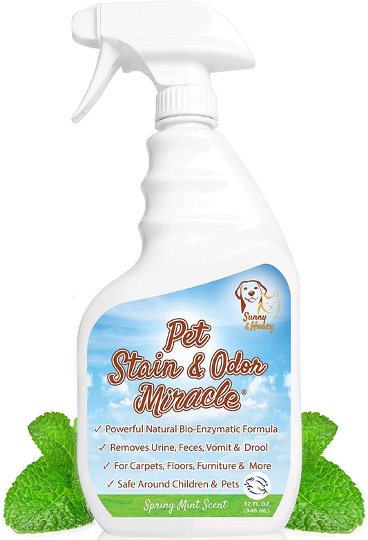 Sunny & Honey Pet Stain and Odor Miracle, Spring Mint Scent, 32 fl.oz. 946 ml