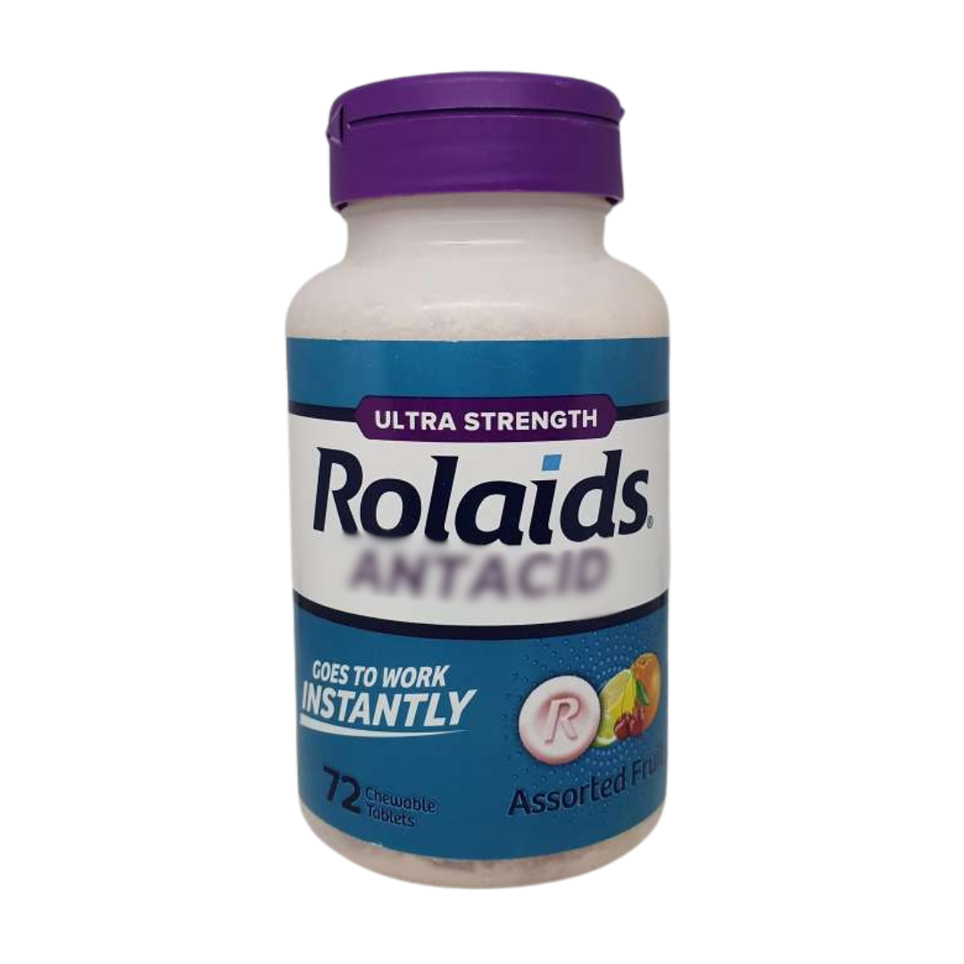 Rolaids Ultra Strength Antacid Chewable Tablets, Assorted Fruit, 72 Count