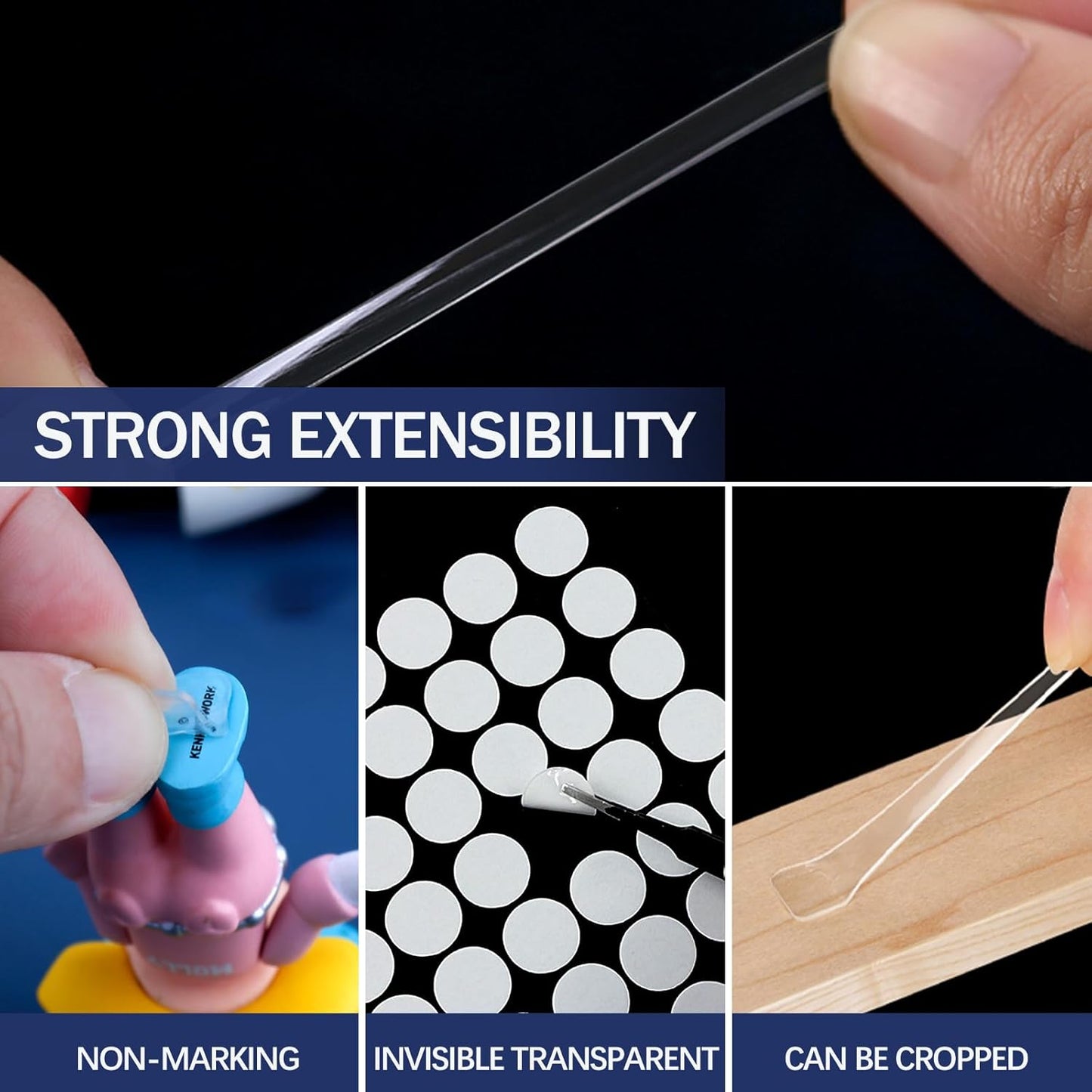 NOMMO Glue Dots Sticky Clear Double Sided Tack, Waterproof Stickers Dots 10 mm, ( 300 Pieces )