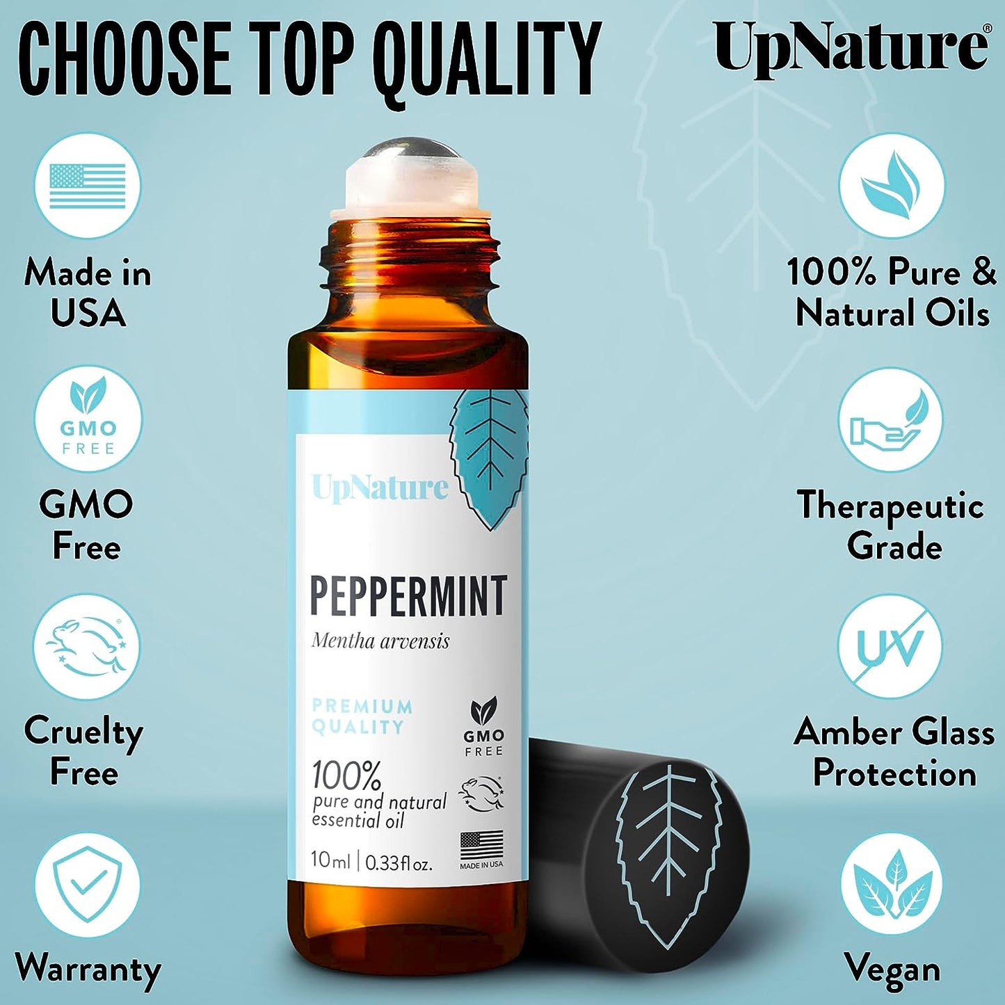 UpNature Peppermint 100% Pure and Natural Essential Oil - 0.33 fl oz / 10ml