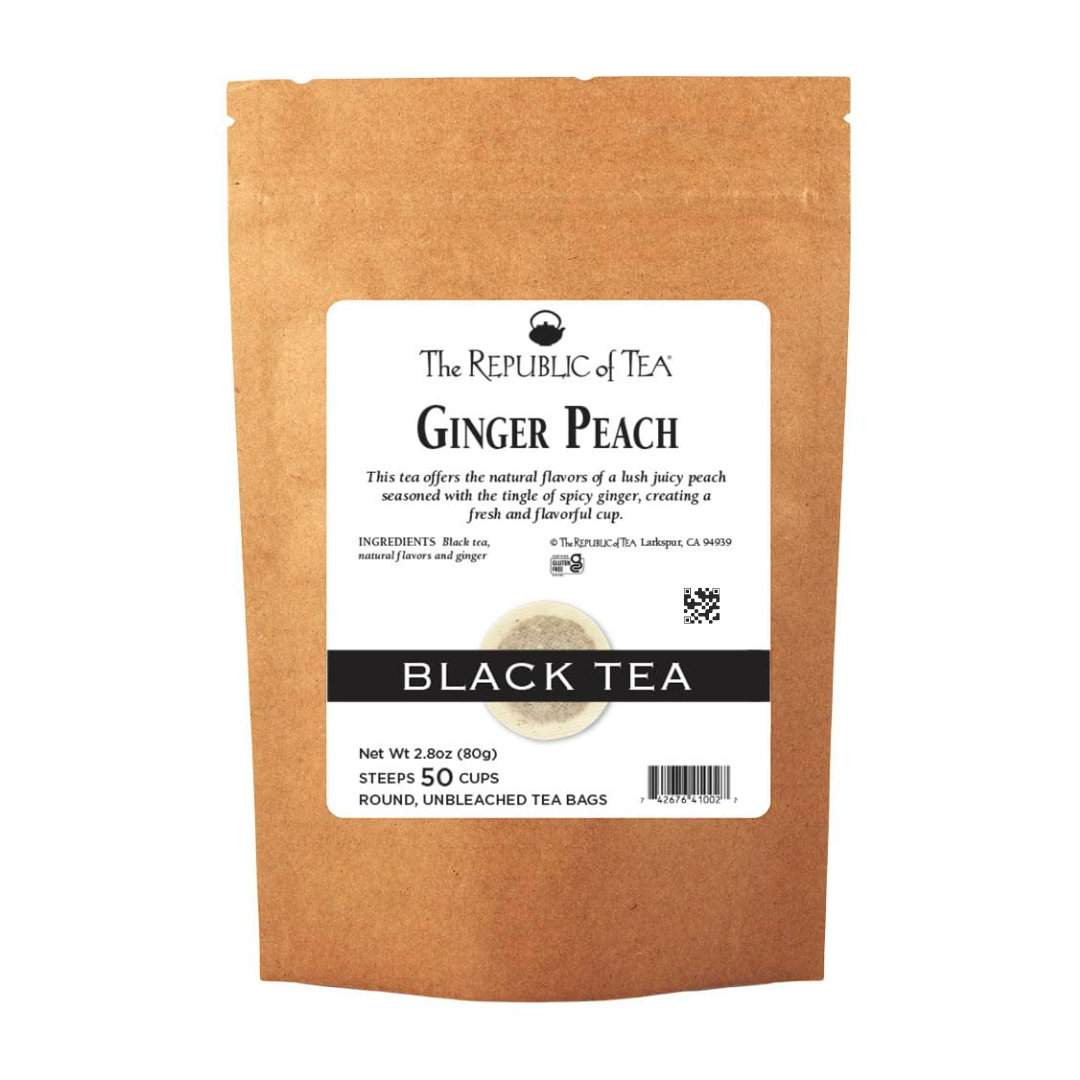The Republic of Tea Ginger Peach Black Tea Steeps 50 Cups (80g)