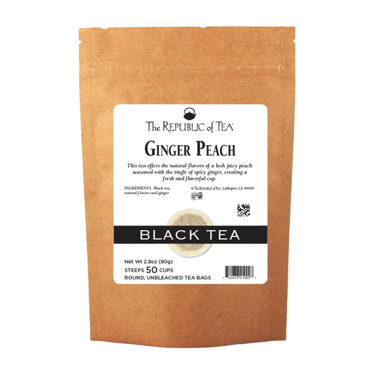 The Republic of Tea Ginger Peach Black Tea Steeps 50 Cups (80g)