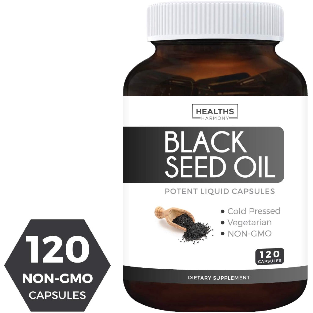 Healths Harmony Black Seed Oil Dietary Supplement 120 Capsules