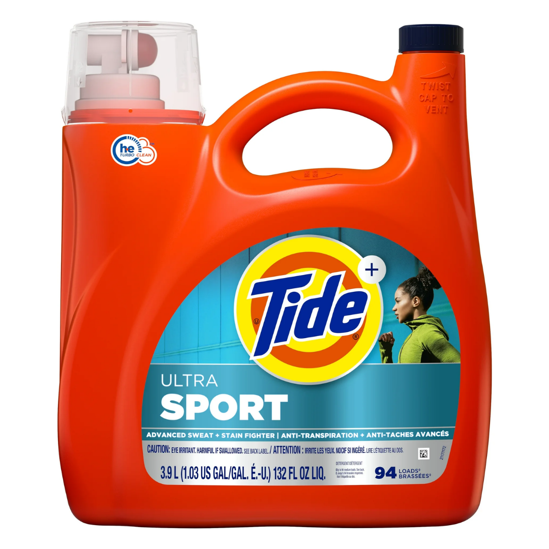 Tide Ultra Sport Liquid Laundry Detergent 94 Loads, 3.9 L / 132 oz