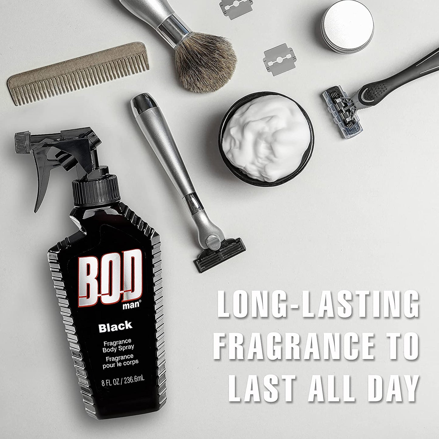 BOD Man Black Fragrance Body Spray, 8 fl.oz / 236ml