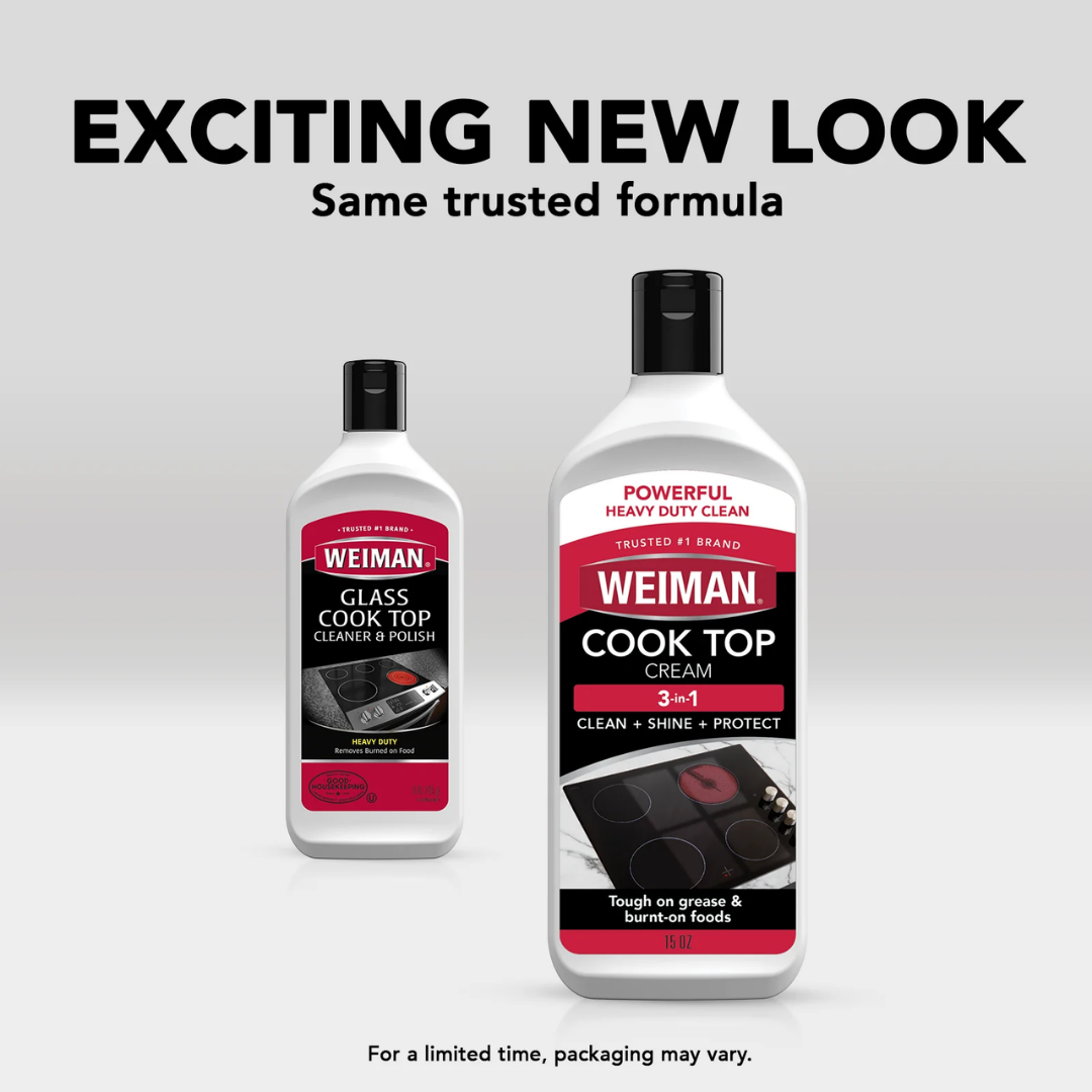 Weiman Glass Cook Top Cleaner & Polish, 10 oz. / 283g with 3 Cook Top Scrubbing Pads