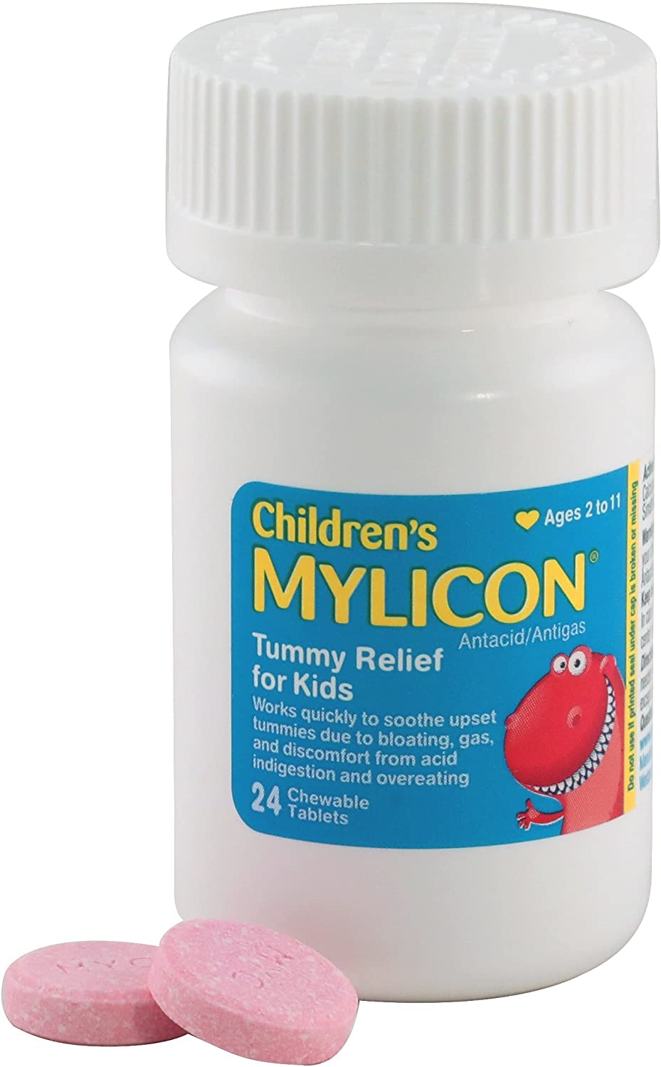 Children's Mylicon Tummy Relief for Kids, Cherry Flavor, 24 Chewable Tablets