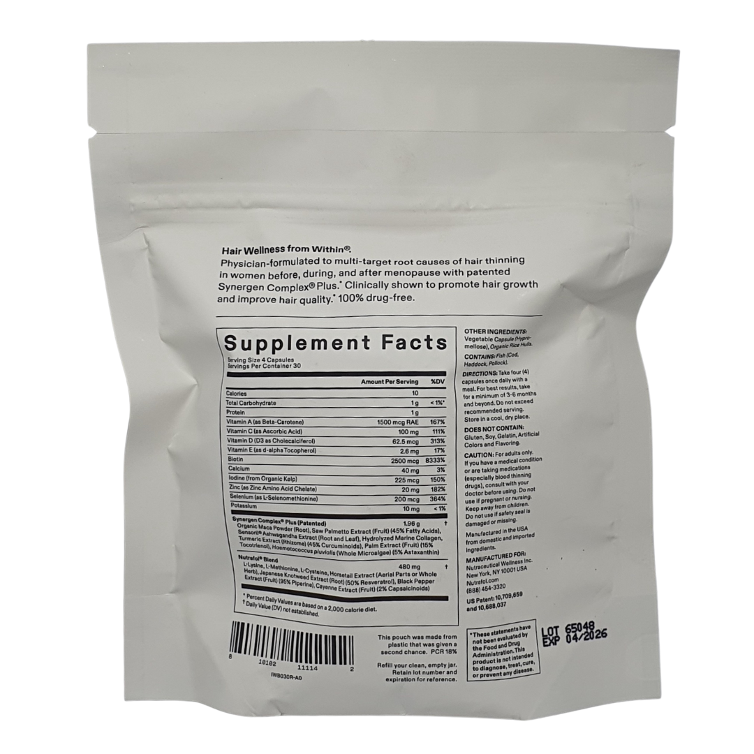 Nutrafol Women's Balance Hair Growth Nutraceutical Supplement 120 Capsules | Refill