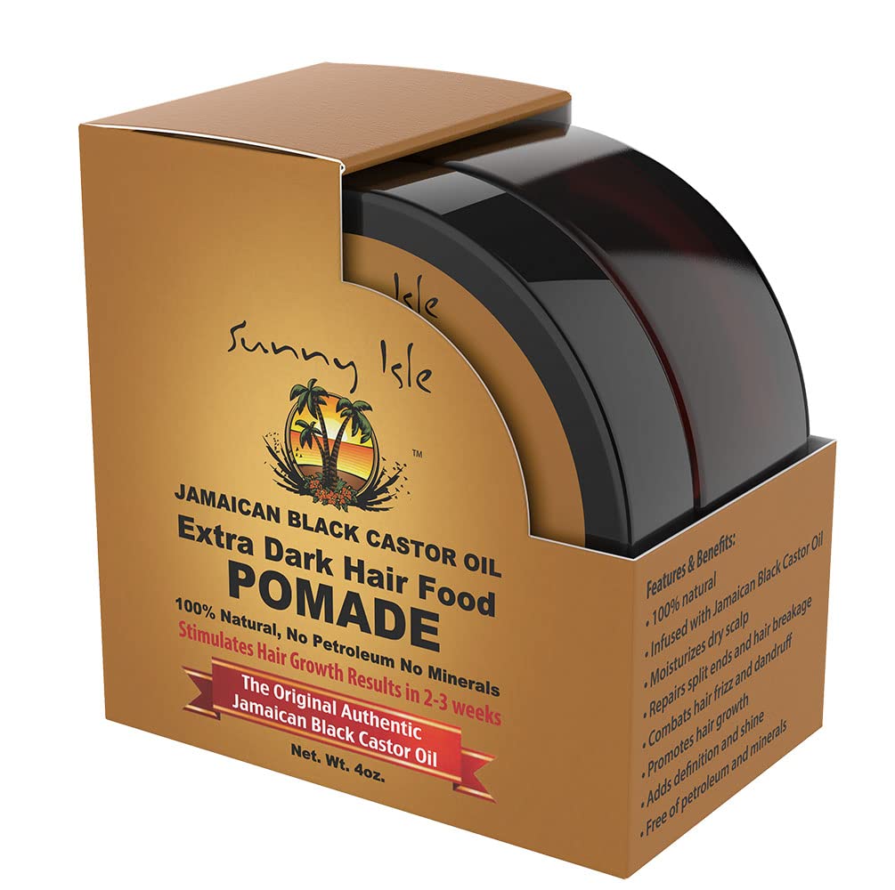 Sunny Isle Extra Dark Jamaican Black Castor Oil Hair Food Pomade, 4 Oz