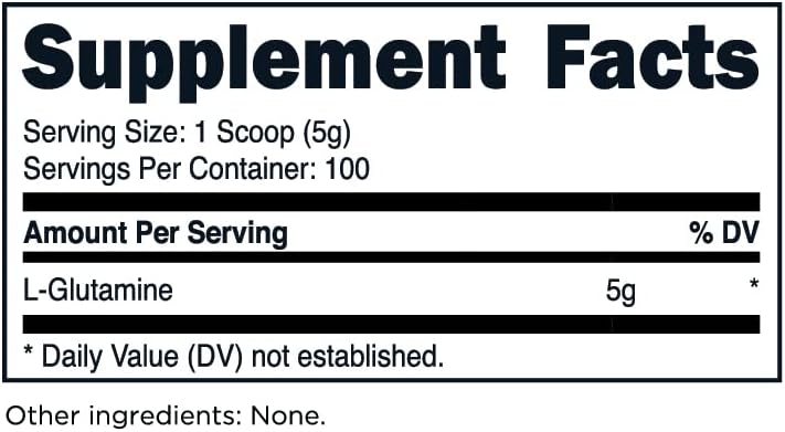 Transform HQ L-Glutamine Pure Powder 5000mg Unflavored Supplement 17.6oz / 500g