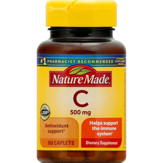Nature Made Vitamin C 500 mg, Immune System Support, 100 Caplets