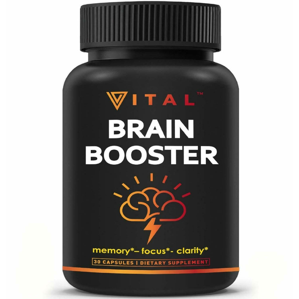 Vital Brain Booster Supplement, Enhance Focus, 30 Capsules (Packaging may vary)