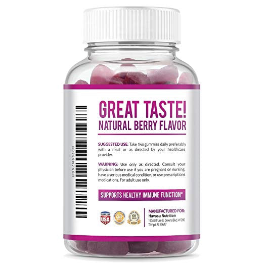 Elderberry Gummies Supports Immune System Natural Ingredients 60 Gummies Per Bottle
